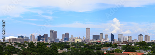 Panoramic view of New Orleans, LA down town from Mississippi river