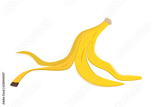 Vector illustration. Peel of a banana on a white background.