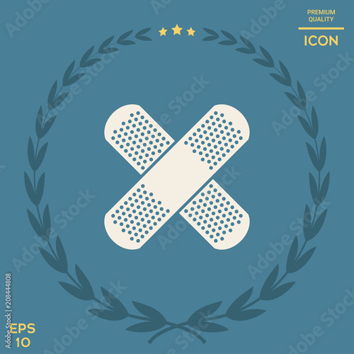 Cross adhesive bandage, medical  plaster icon