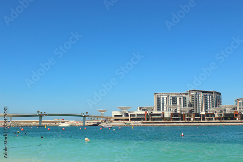 United Arab Emirates. Dubai Marina beach. Landscape. Background. Spring, March, 2018.