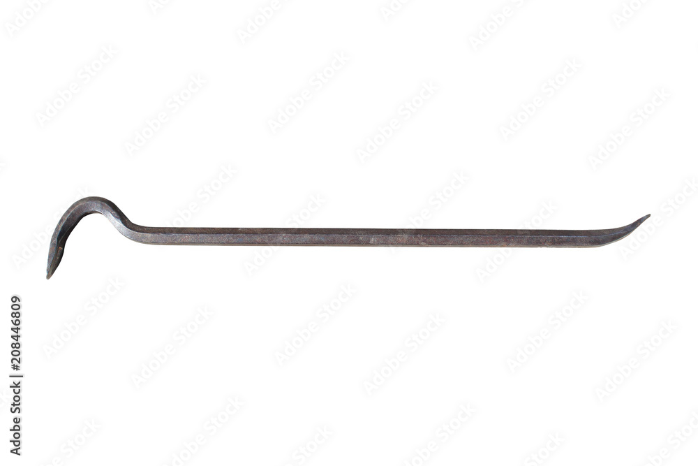An old nailhead. Close-up. Isolated object on white background. Isolate. An old nailhead. Close-up. Isolated object on white background. Isolate.