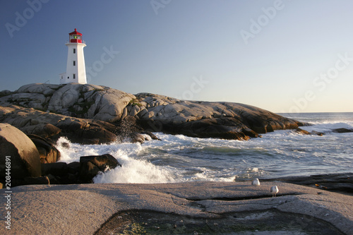 Peggys Cove Lighthouse and Waves