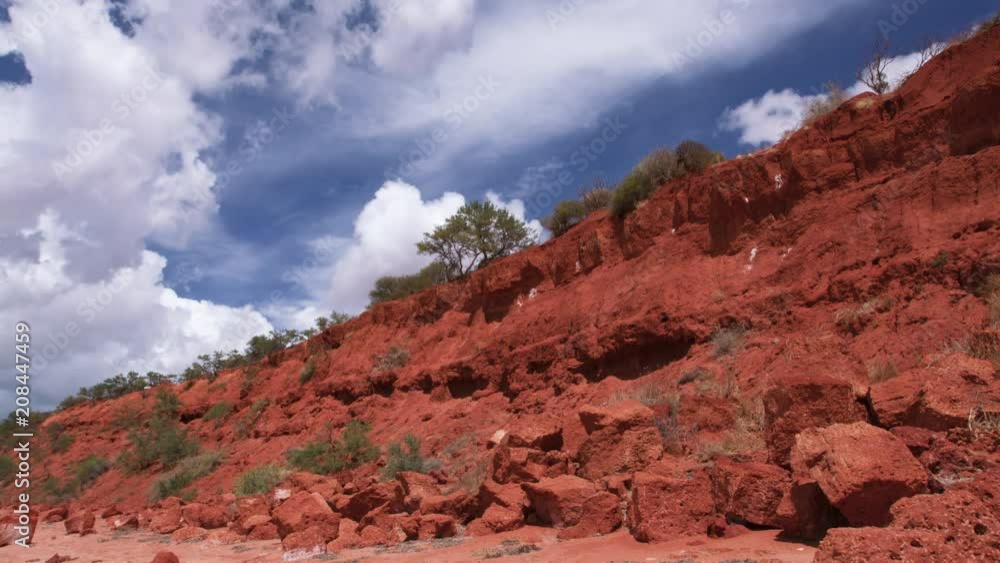 A wide shot of cliff and clouds in time-lapse A wide shot of cliff and clouds in time-lapse