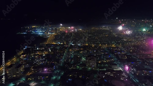 Wallpaper Mural Aerial view of fireworks and celebration in Reykjavik at New years eve at midnight Torontodigital.ca