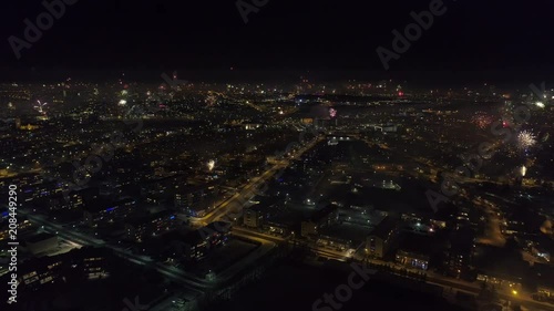 Wallpaper Mural Aerial view of fireworks and celebration in Reykjavik at New years eve at midnight Torontodigital.ca