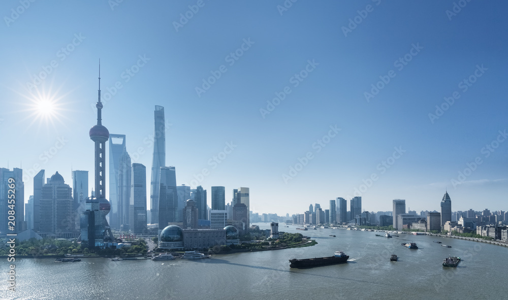shanghai cityscape in morning