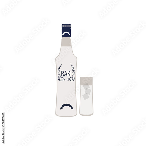 turkish raki vector icon for app and website	