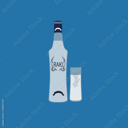 turkish raki vector icon for app and website	