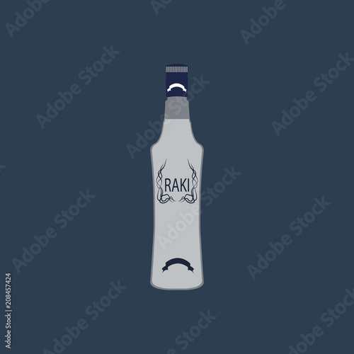 turkish raki vector icon for app and website	