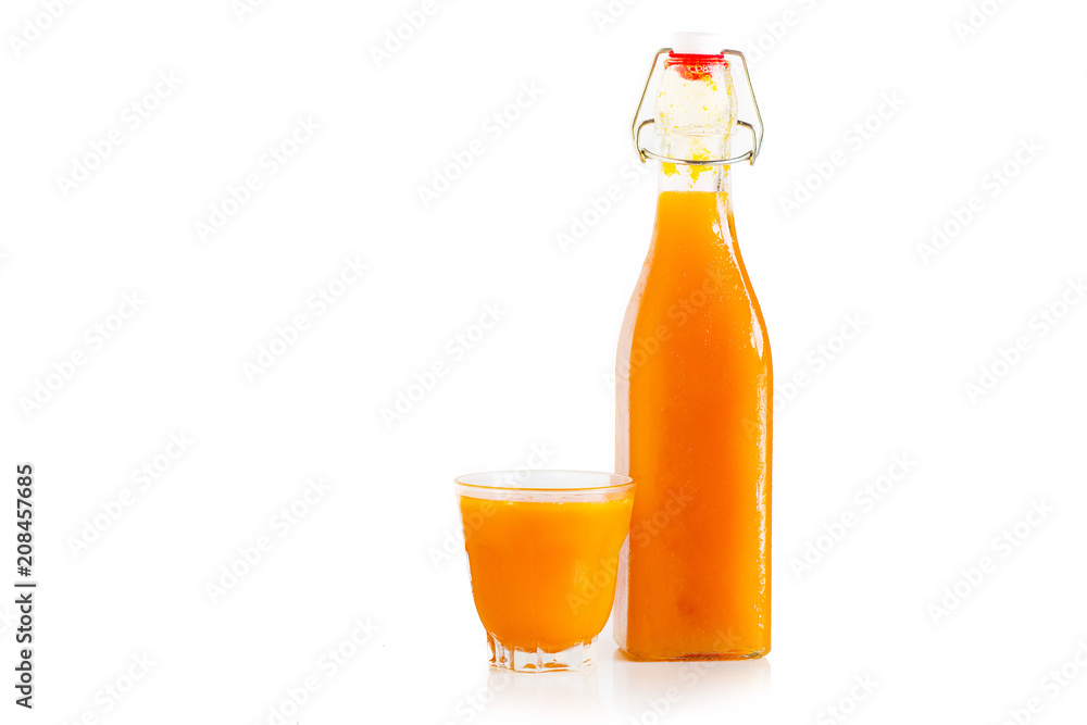 Passion fruit and passion fruit juice In a glass White isolated background Passion fruit and passion fruit juice In a glass White isolated background