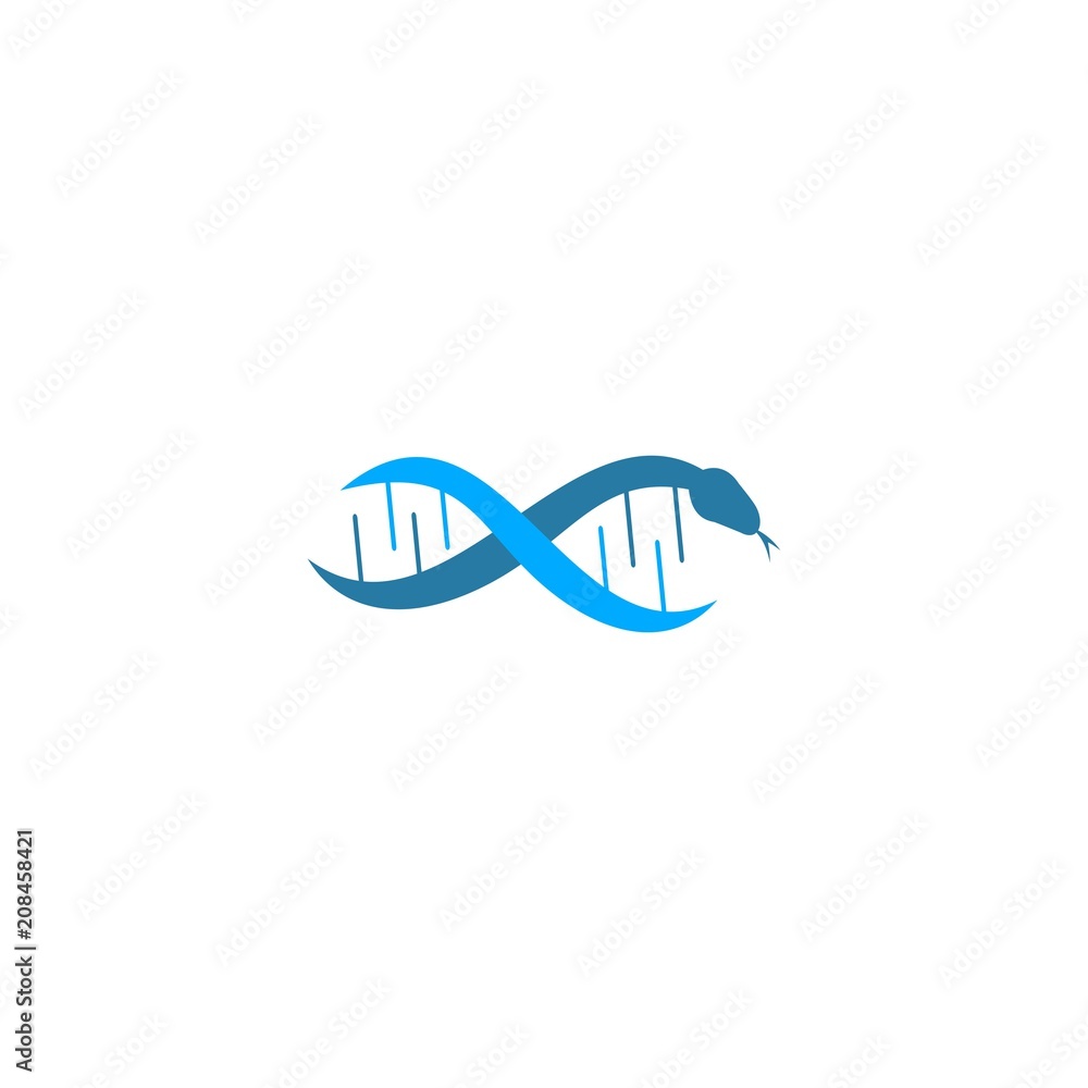 Blue DNA Logo Vector, Creative snake symbol for medical with DNA shaped Blue DNA Logo Vector, Creative snake symbol for medical with DNA shaped