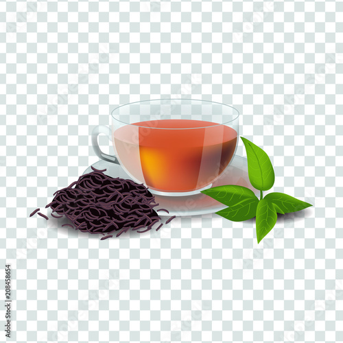 Vector illustration in realism style about black tea
