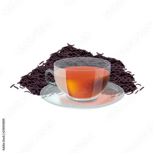 Vector illustration in realism style about tea