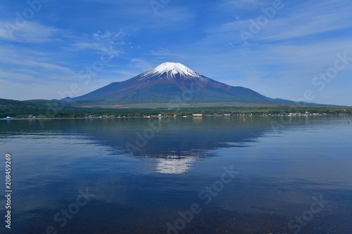 山中湖湖畔からみた富士山