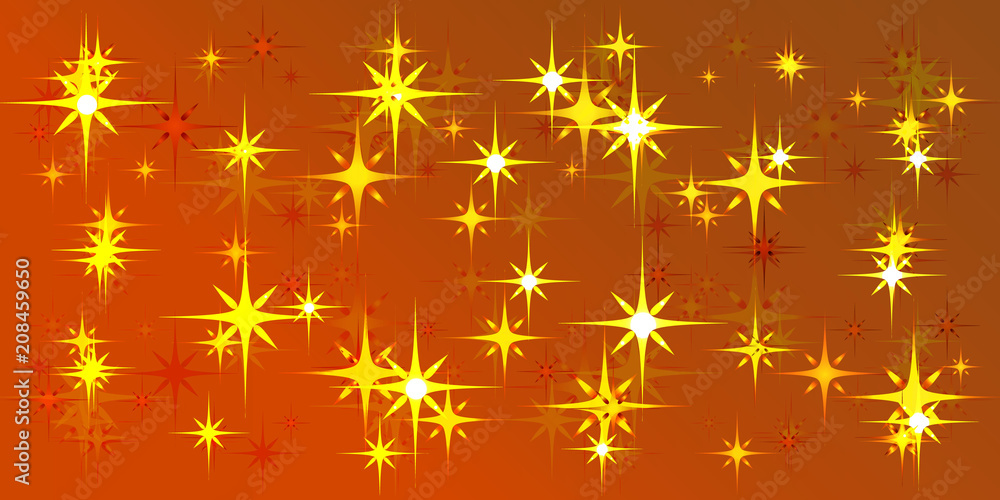 Vector orange background with light stars. Vector orange background with light stars.