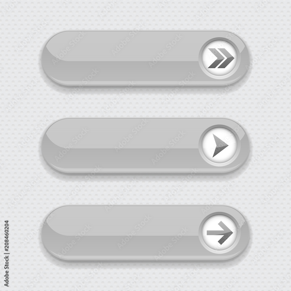 Gray interface buttons with arrows Gray interface buttons with arrows