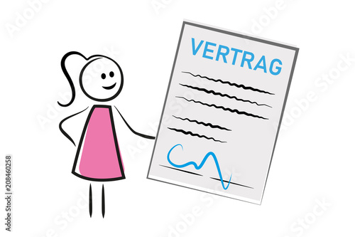 Frau hält Vertrag