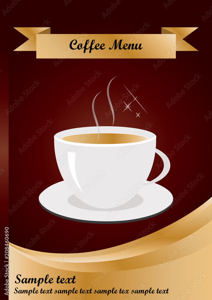 Coffee Menu cover Template in A4 size Coffee Menu cover Template in A4 size