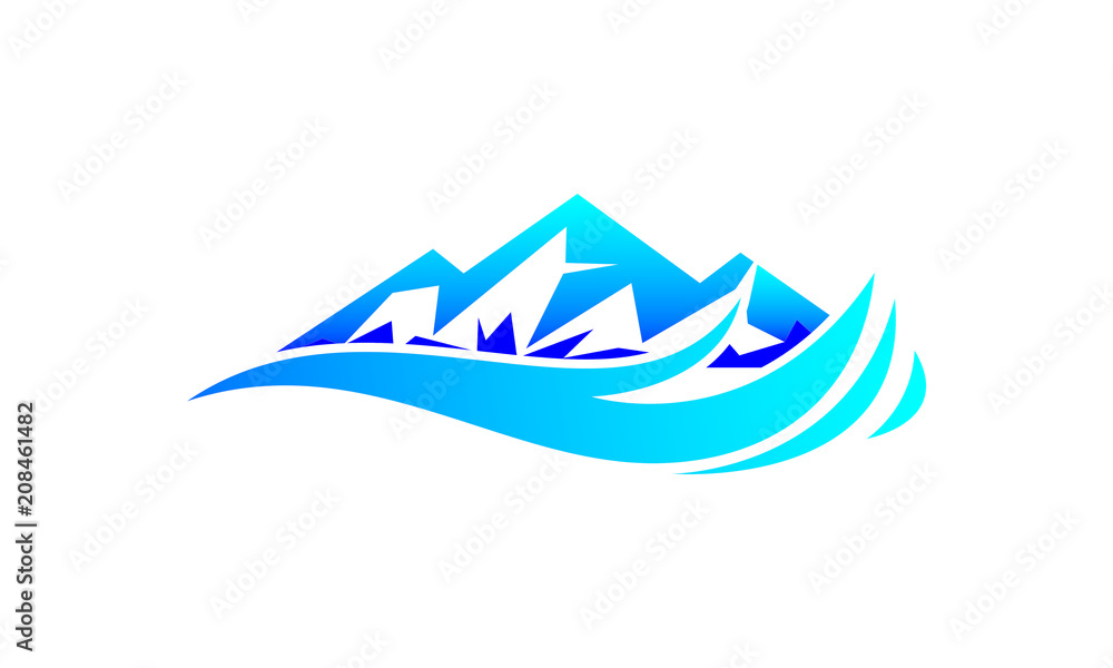 Wave and mountain logo Wave and mountain logo