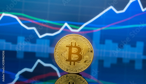 Obraz na plátně Bitcoin and cryptocurrency investing concept.