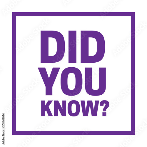 did you know words. Did You Know vector sign