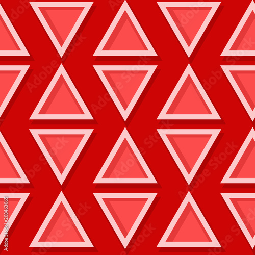 Seamless geometric pattern. Red 3d design