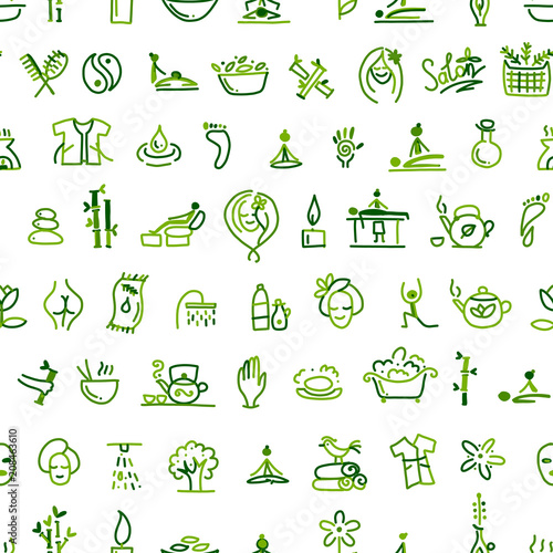 Massage and spa, seamless pattern for your design