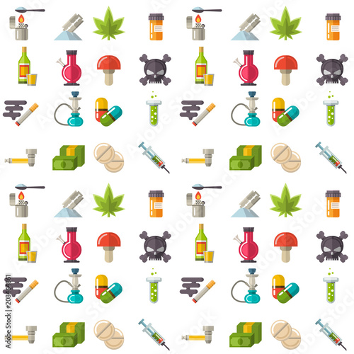 Medical drugs icon seamless pattern background vector laboratory science alcohol clinic medication web ambulance sign chemical addiction illustration.