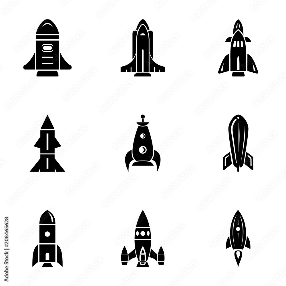 Missile icons set. Simple set of 9 missile vector icons for web isolated on white background Missile icons set. Simple set of 9 missile vector icons for web isolated on white background