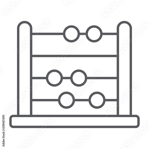 Abacus thin line icon, school and education, math sign vector graphics, a linear pattern on a white background, eps 10.