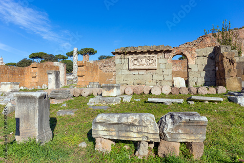 Photography Ruins of Basilica Aemilia in Roman Forum, Rome, Italy.