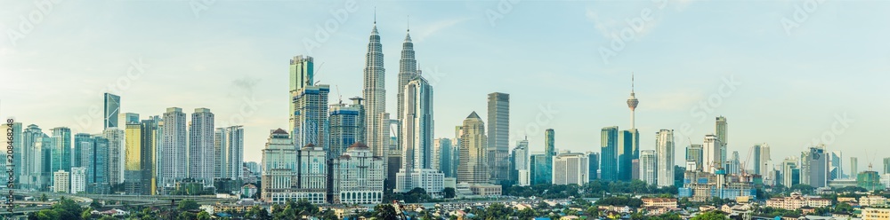 Naklejka premium Panorama Kuala Lumpur rano