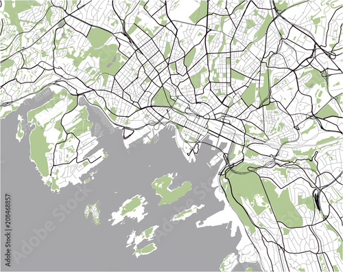 vector map of the city of Oslo, Norway