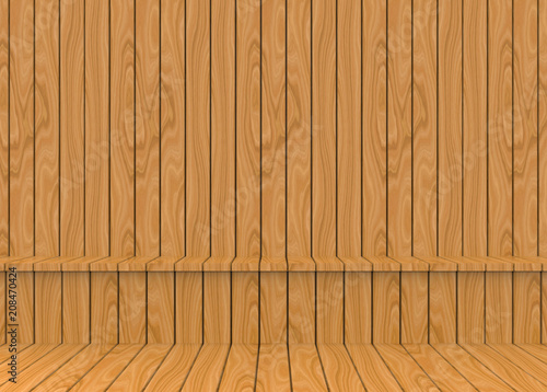 3d rendering. Brwon wood panels seating and wall of sauna background.