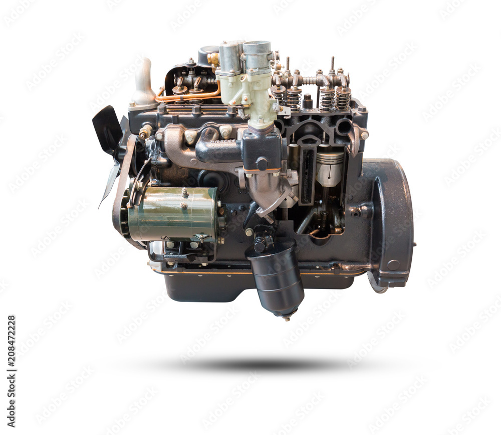 Car engine part isolated on white background. Car engine part isolated on white background.