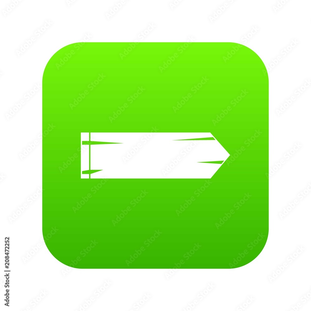Thick arrow icon digital green for any design isolated on white vector illustration Thick arrow icon digital green for any design isolated on white vector illustration