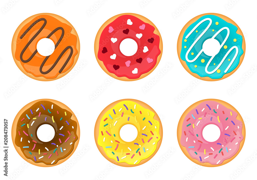 Obraz premium set of doughnuts