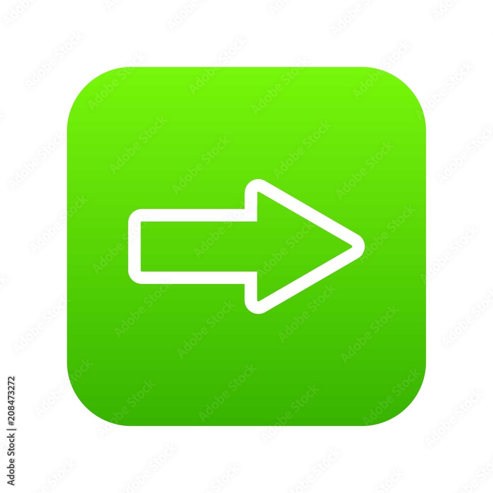 Cursor to right icon digital green for any design isolated on white vector illustration Cursor to right icon digital green for any design isolated on white vector illustration
