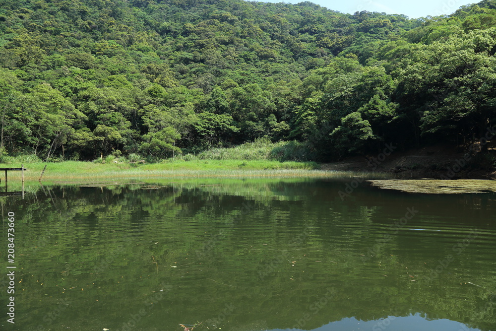 Obraz premium Landscape View of the Beautiful MengHu , New Taipei City, Taiwan