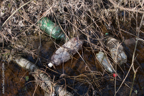 Plastic garbage in the river