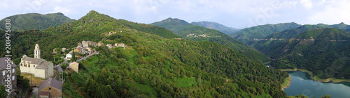 Chiatra village iand Alesani valley in Corsica mountain
