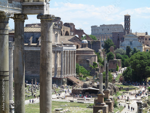 19.06.2017, Rome, italy: Beautiful view of Ruins of famous Roman Forum