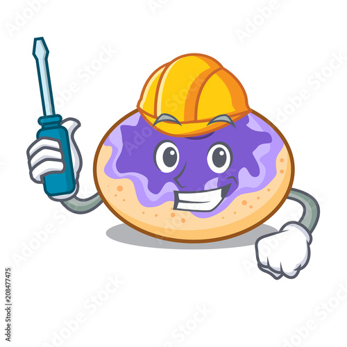 Automotive donut blueberry mascot cartoon photo