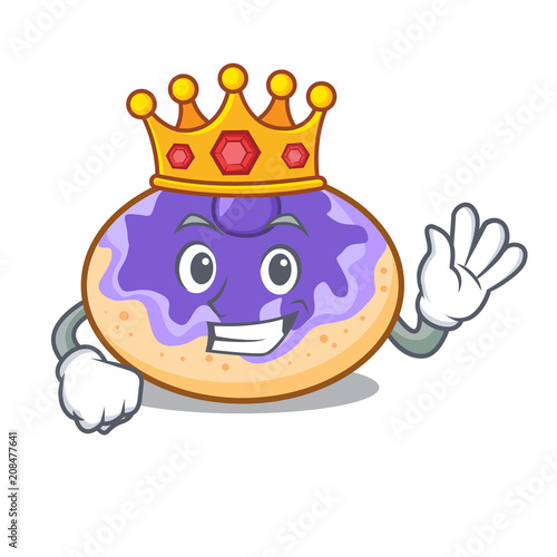 King donut blueberry mascot cartoon