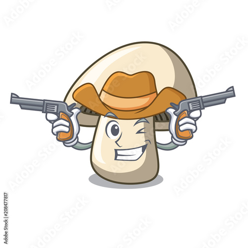 Cowboy champignon mushroom character cartoon