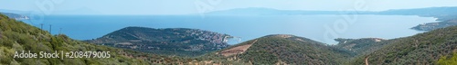 Summer sea coast panorama (Halkidiki, Greece).