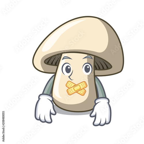 Silent champignon mushroom mascot cartoon
