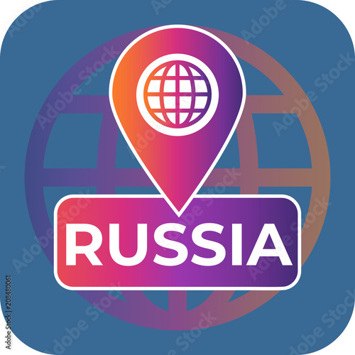 Location marker with country name area. 