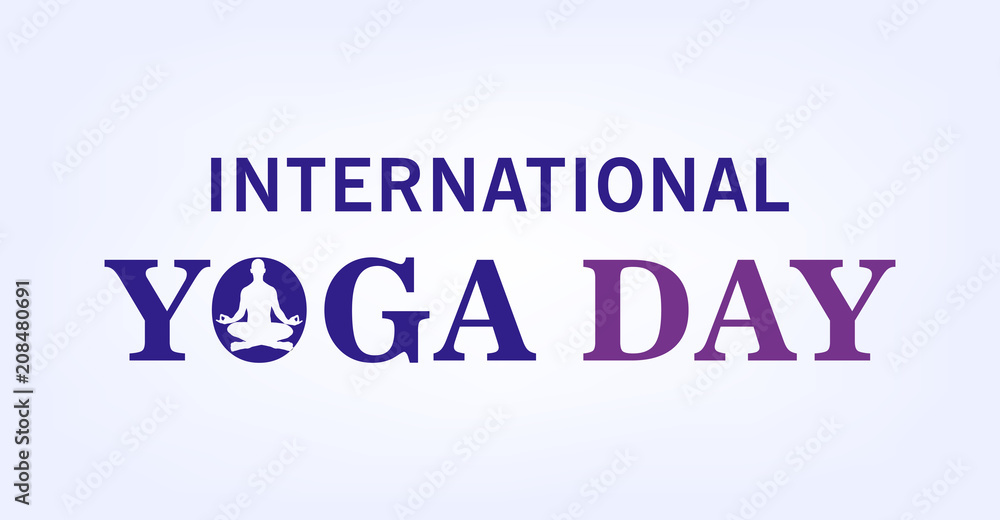 International yoga day. Vector illustration with meditation man