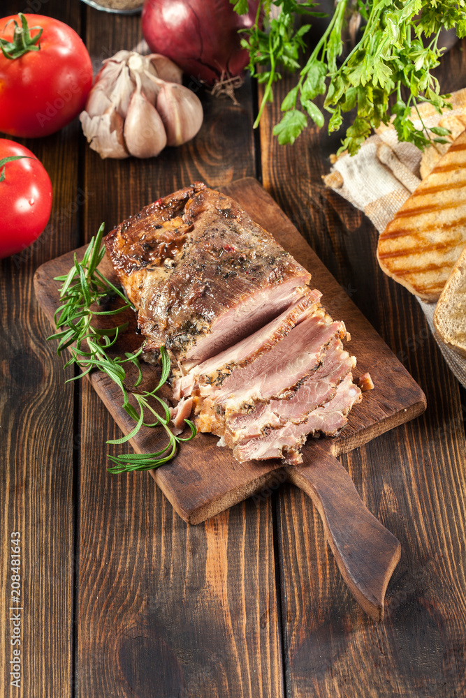Baked pork belly or bacon Baked pork belly or bacon